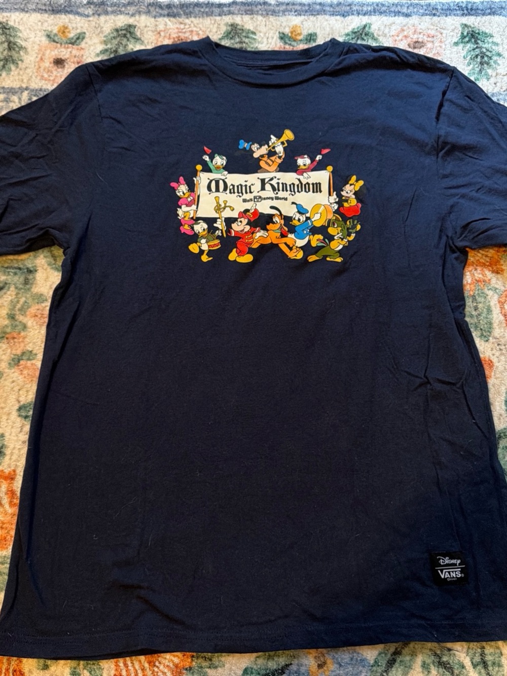 Vans Navy Disney Collaboration Tee with Black Patch